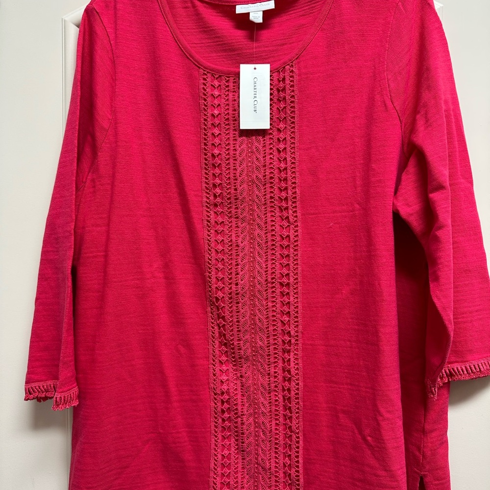 Charter Club Red Knit Top